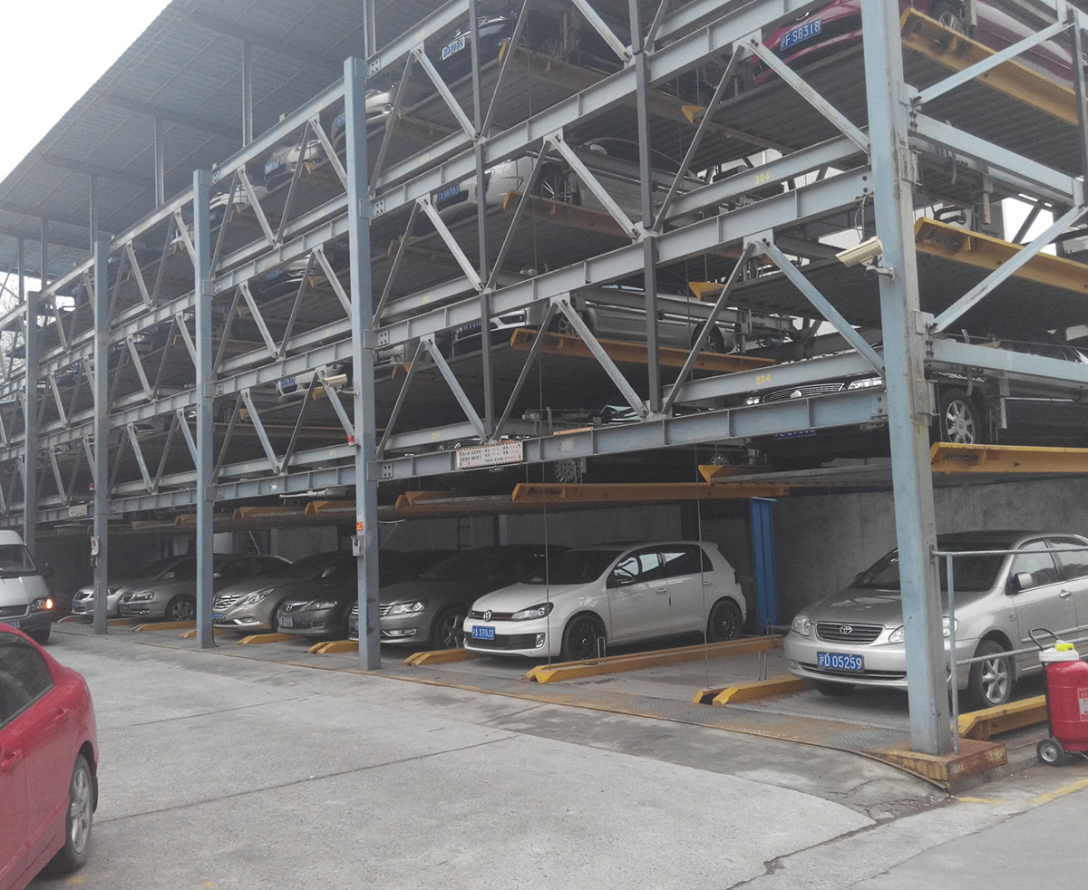 機械立體車位負一正三地坑四層升降橫移停車