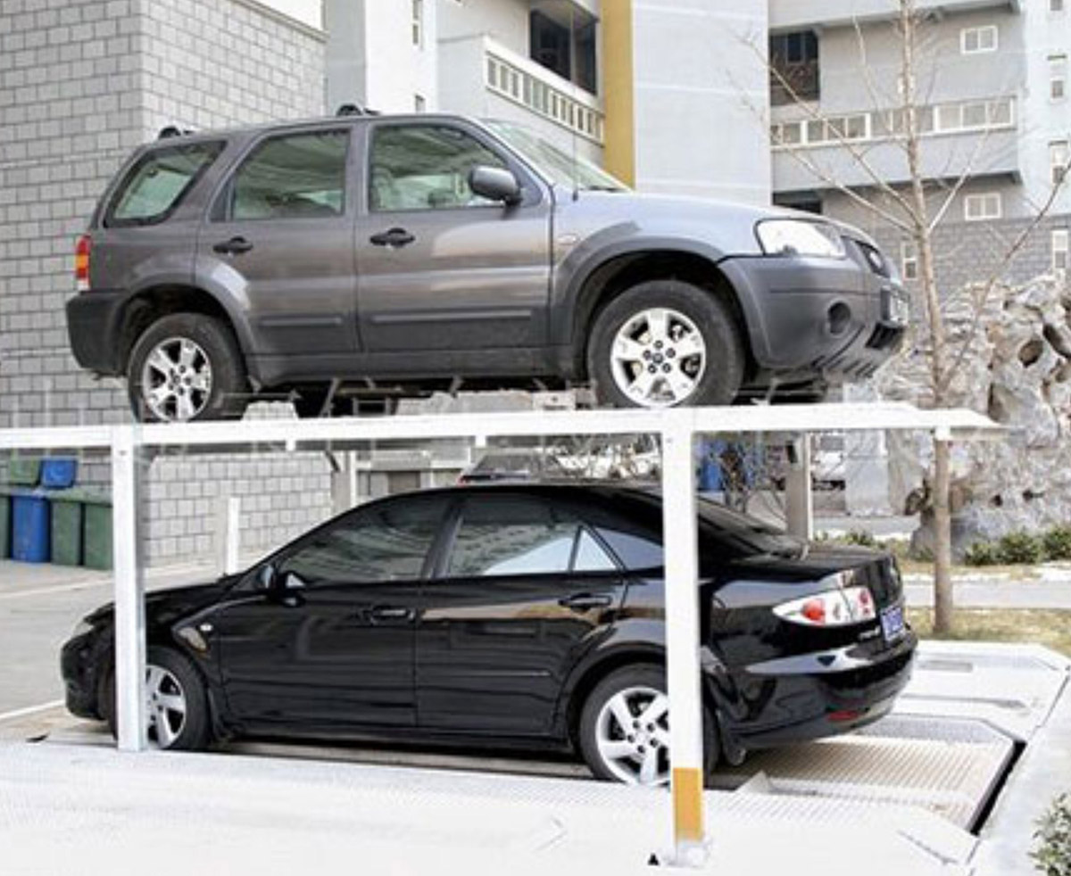 機械立體車位負一正一二層地坑式簡易升降立體停車